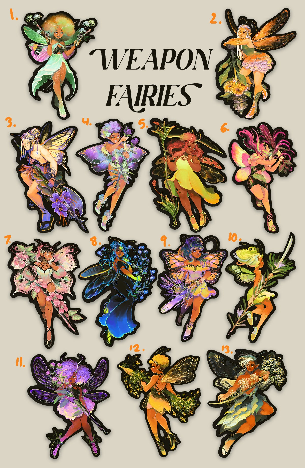 Weapon Fairies Stickers