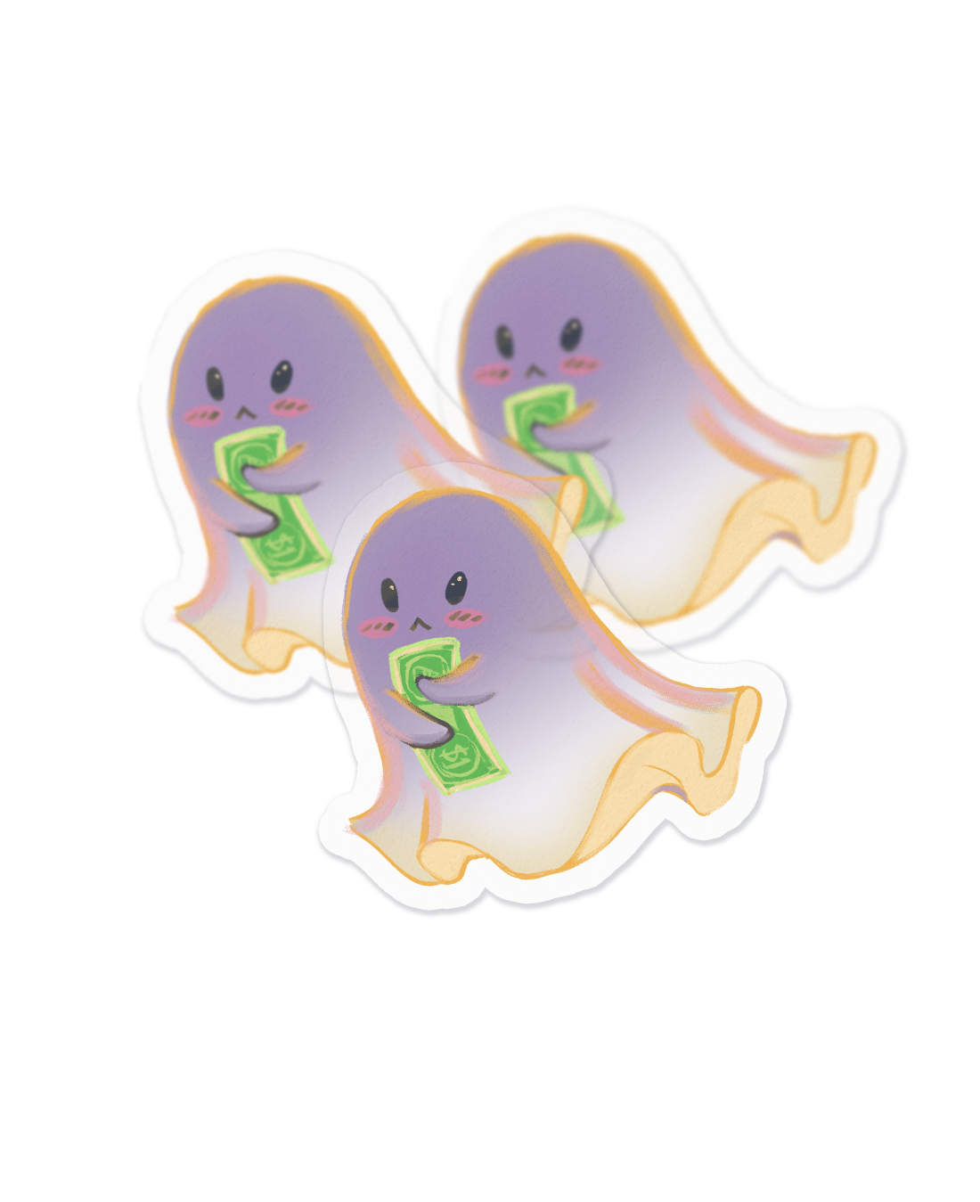 Ghost with a Dollar [ Clear ] Sticker