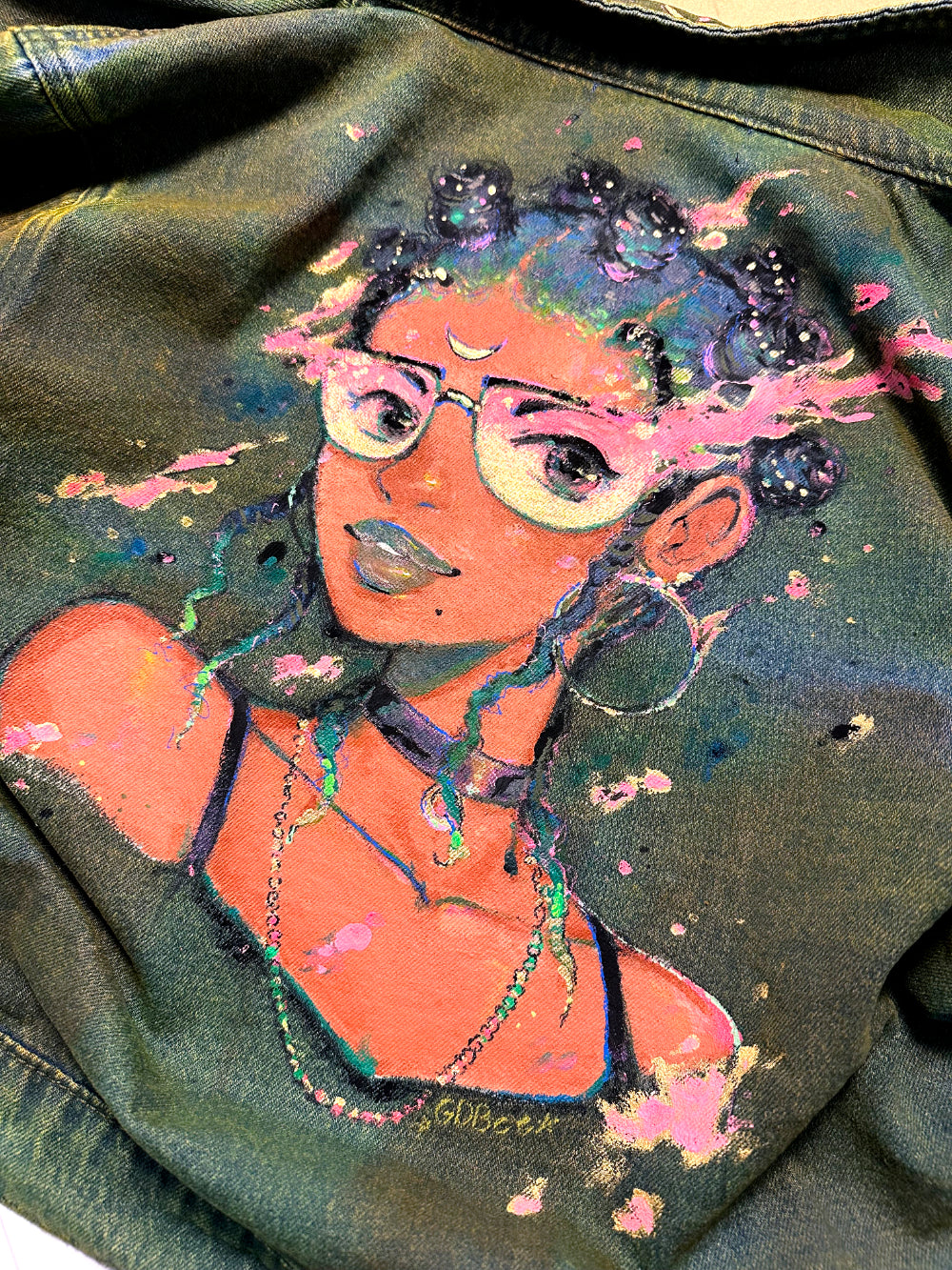 [Original] Golden Eye Handpainted Denim Jacket - SOLD