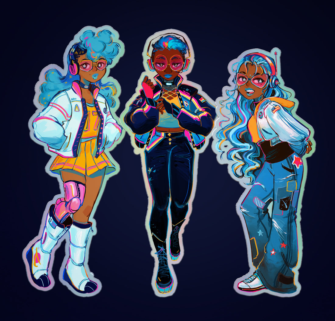 Space Letterman Series [Holographic] Stickers