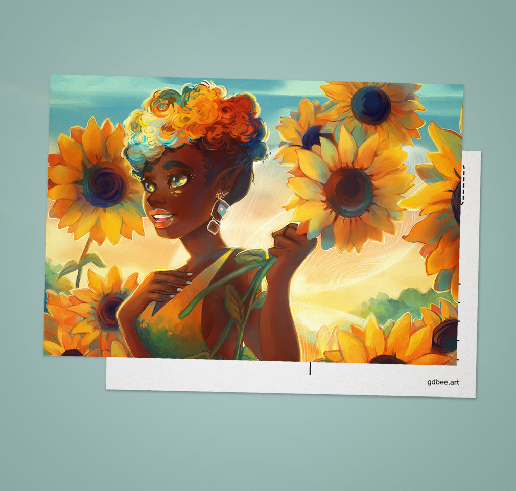 [ Postcard x 2 ]  Sunflowers
