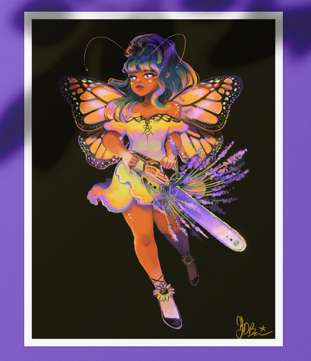 Weapon fairy #12 / Chainsaw + Lavender